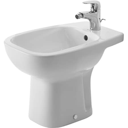 Duravit Bidet Floorstanding 21" D-Code w/Overflow+FucetDk, 1 Hole Wh 22381000002